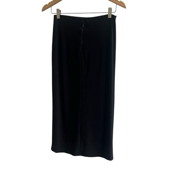 Alice & Olivia Air Maxi Skirt Size 8 Black Front Slit Minimalist Whimsy Goth - Picture 1 of 10